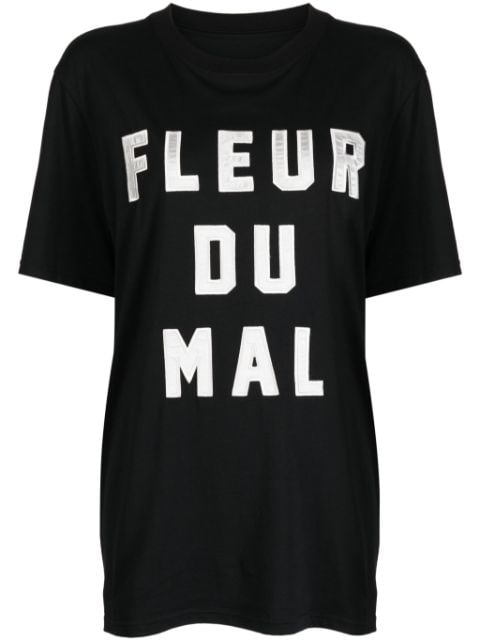 Fleur Du Mal logo-embroidered jersey T-shirt