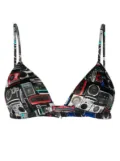 Fleur Du Mal Luxe triangle bra - Grey