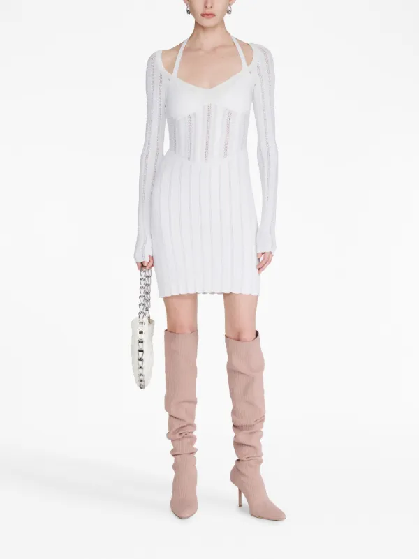 dion lee white corset dress open-knit Minidress | Underwire and boning construction Color:Red BUNDLE-50FOR1051 Christmas Women's Snowflake Christmas