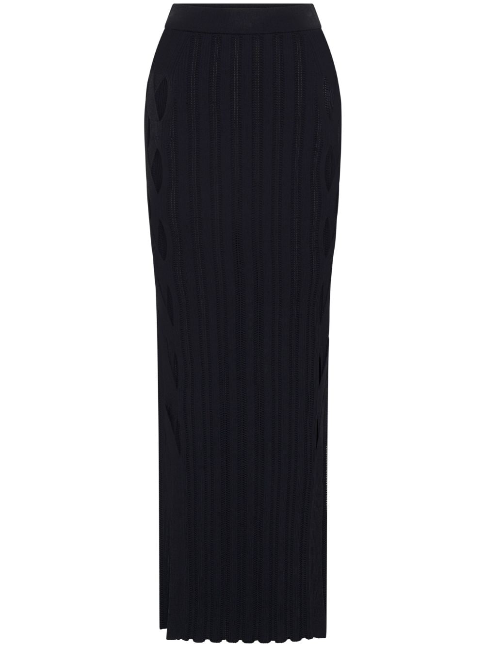 Dion Lee Snakeskin ribbed-knit skirt – Black