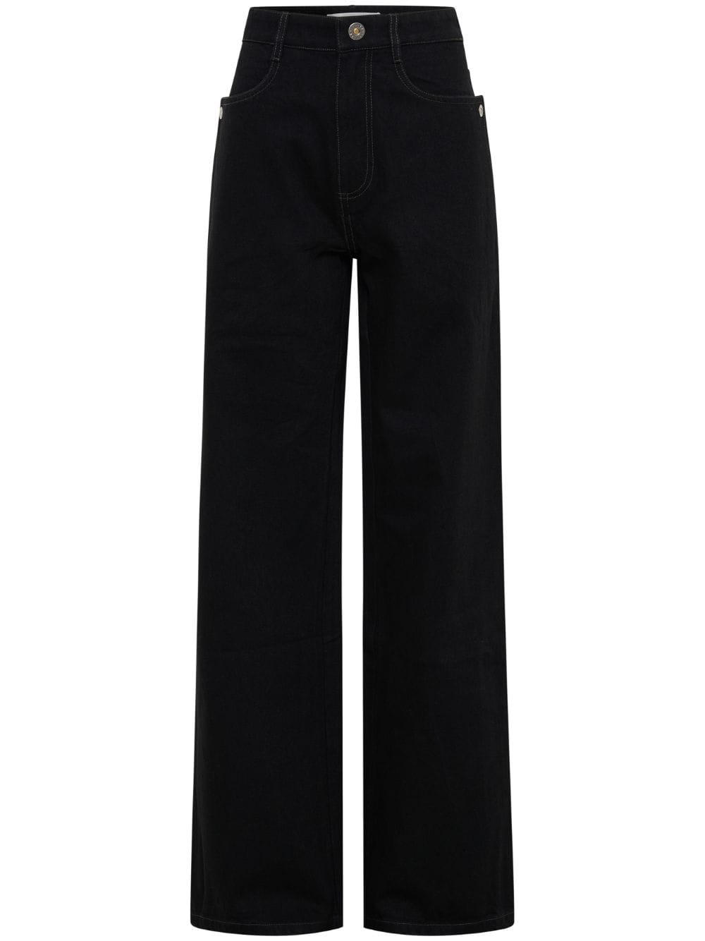 Shop Dion Lee Logo-patch Straight-leg Jeans In Black