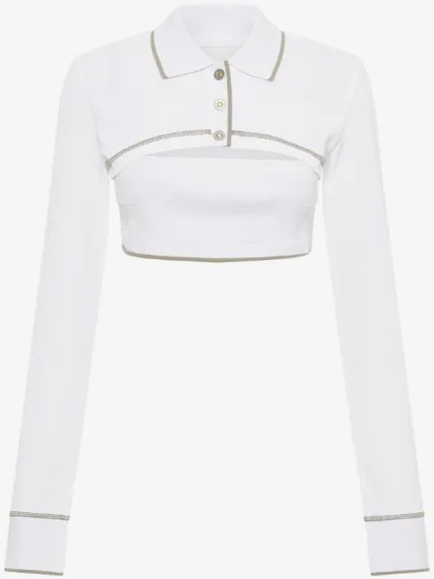 Dion Lee polo-collar cotton crop top 