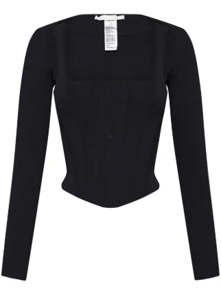 【関税込み】Dion Lee ブラック Corset Tシャツ Corset cotton jersey T-shirt in black - Dion Lee | Mytheresa