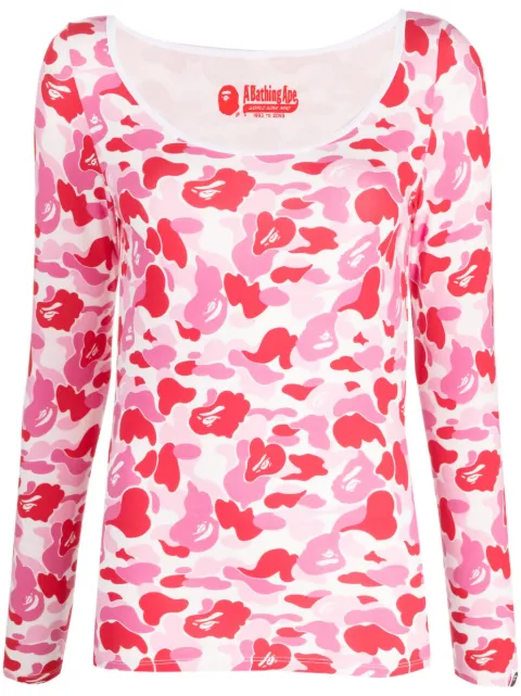 A BATHING APE® camouflage-pattern boat-neck top