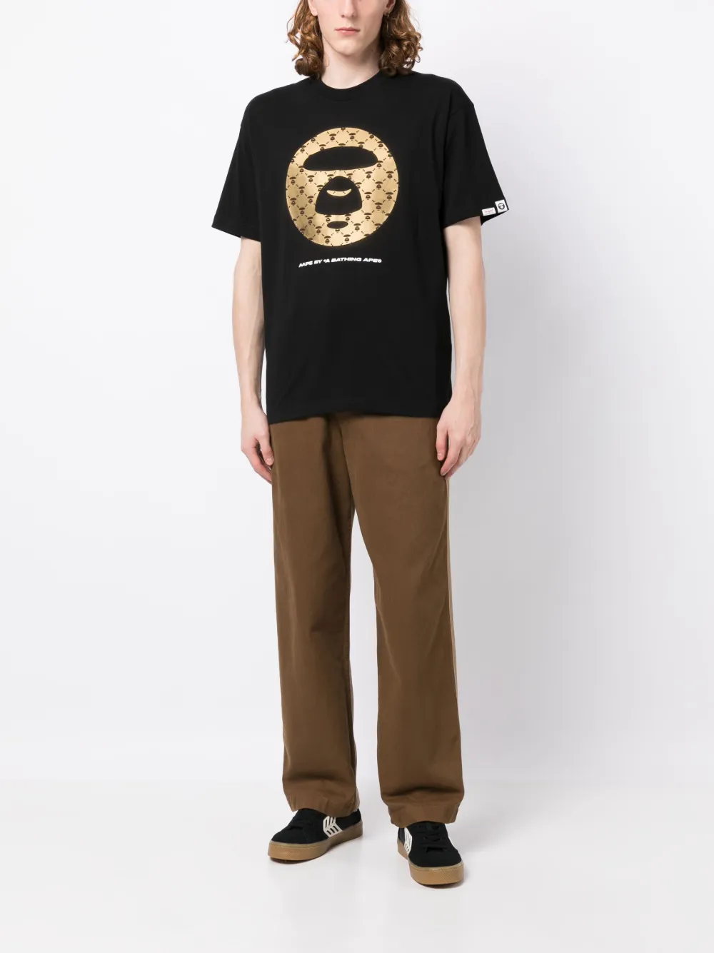 AAPE BY *A BATHING APE® T-shirt met logoprint - Zwart