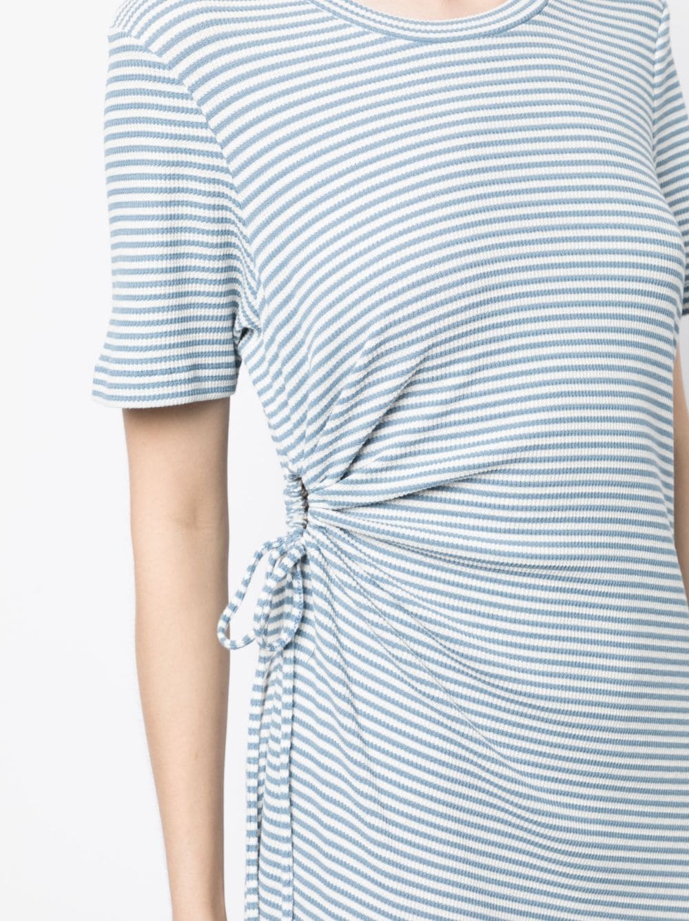 Shop B+ab Striped Short-sleeve Dress In Blue