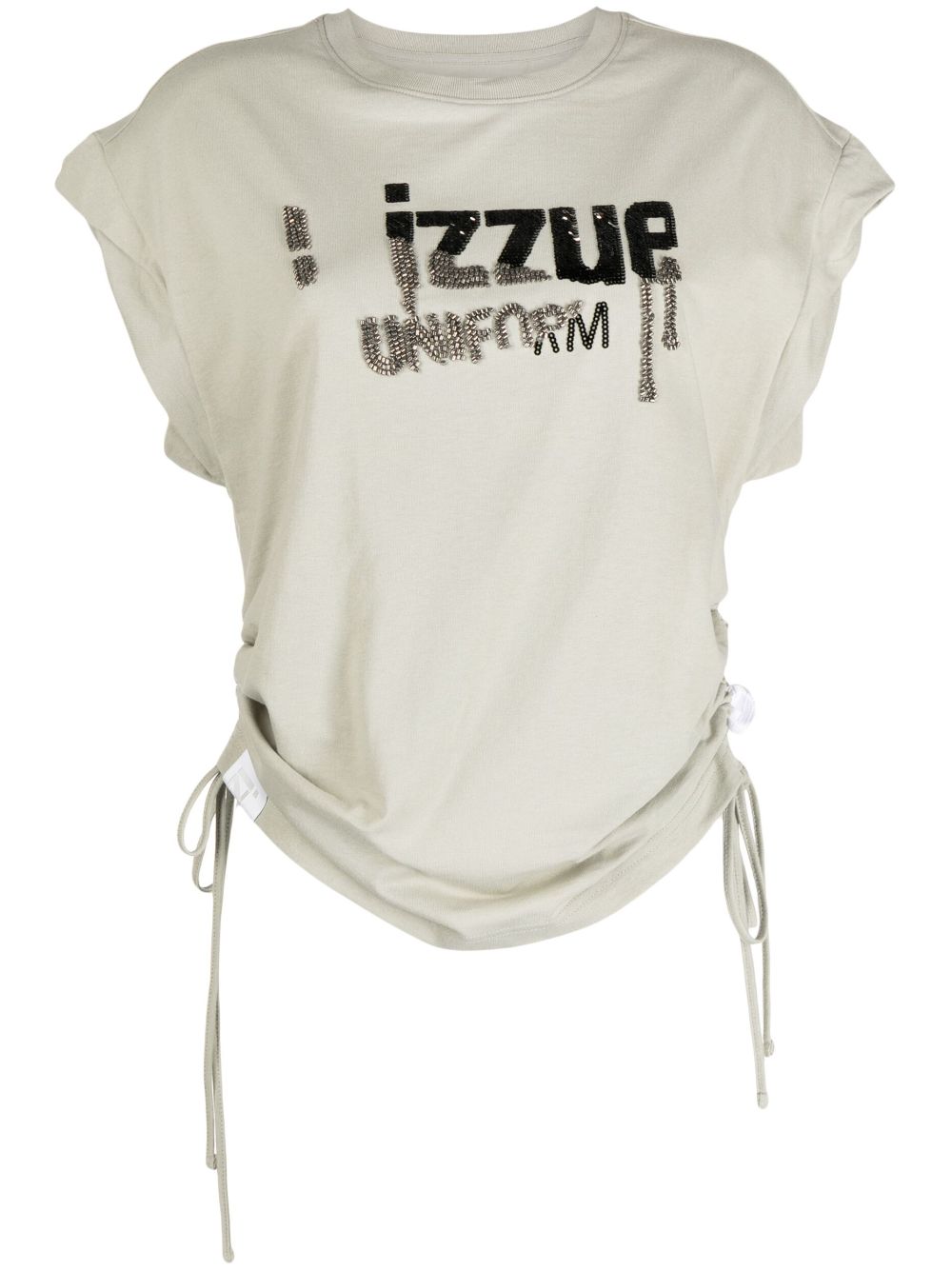 Izzue Logo-embellishment Cotton T-shirt In Grey