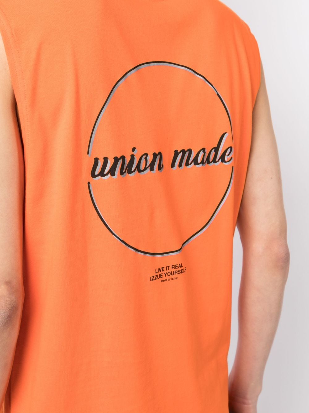 Shop Izzue Logo-print Cotton Tank In Orange