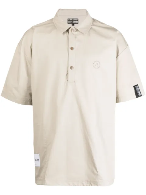 izzue logo-embroidery cotton polo shirt