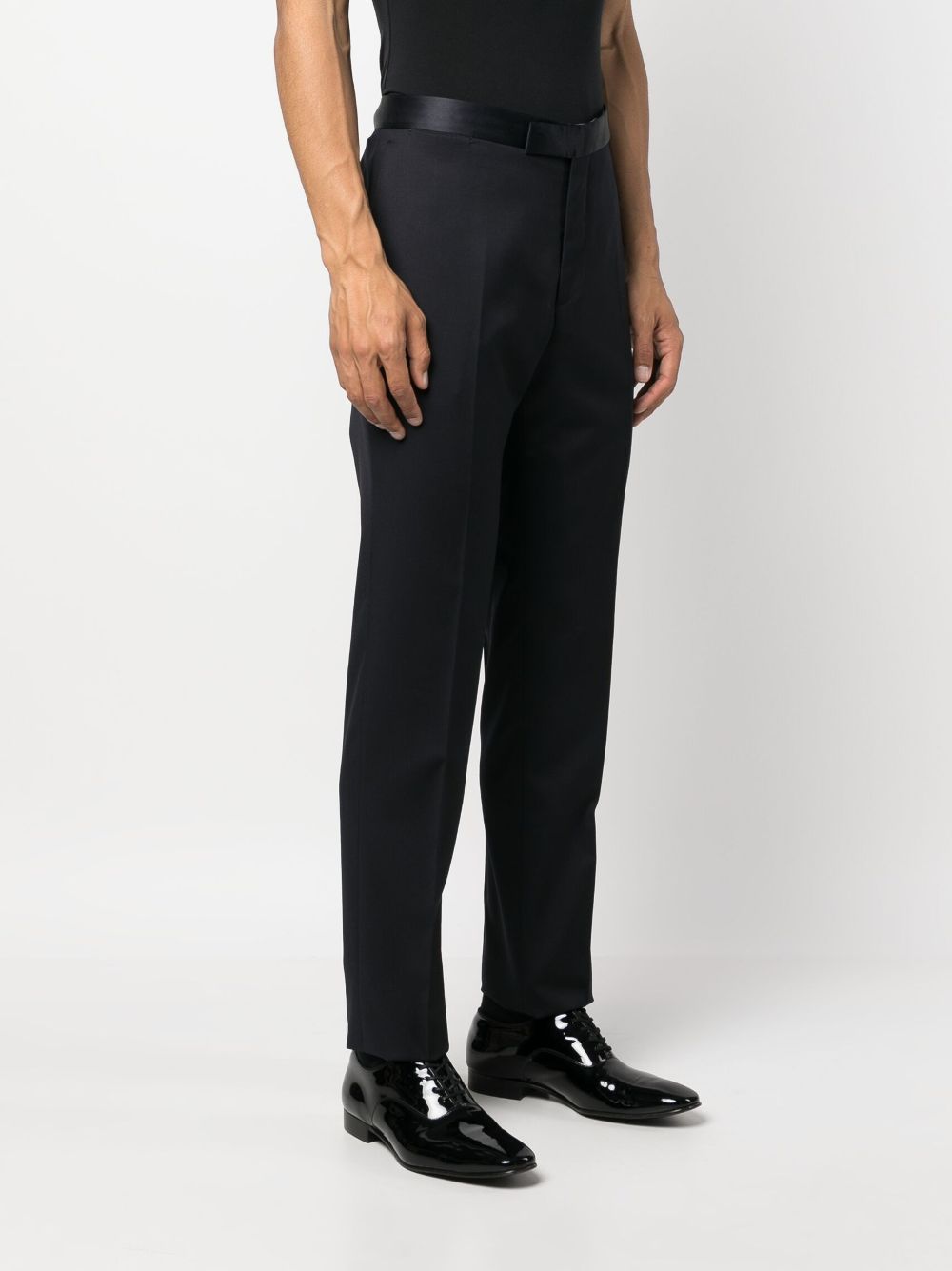 Tagliatore silk-waistband slim-cut trousers Men