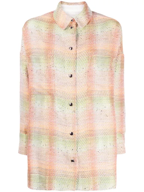 IRO camisa con efecto de bouclé y motivo de cuadros