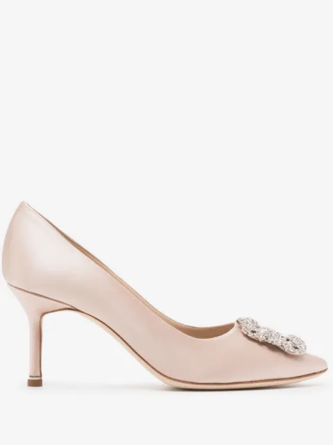 Manolo Blahnik Hangisi 70mm crystal-buckle pumps