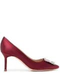 Manolo Blahnik Hangisi 70mm crystal-buckle pumps - Red