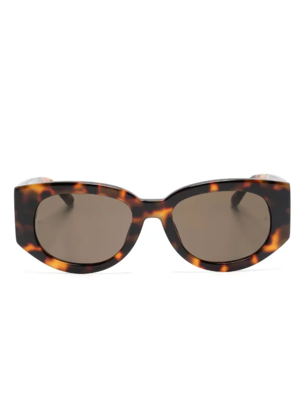 Linda Farrow Chic Brown Debbie Oval Sunglasses Linda Farrow - Sadie Sunglasses | Specs Collective main image 3