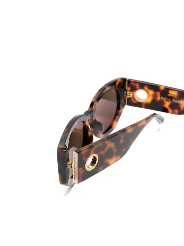 Linda Farrow Chic Brown Debbie Oval Sunglasses Linda Farrow - Sadie Sunglasses | Specs Collective main image 4