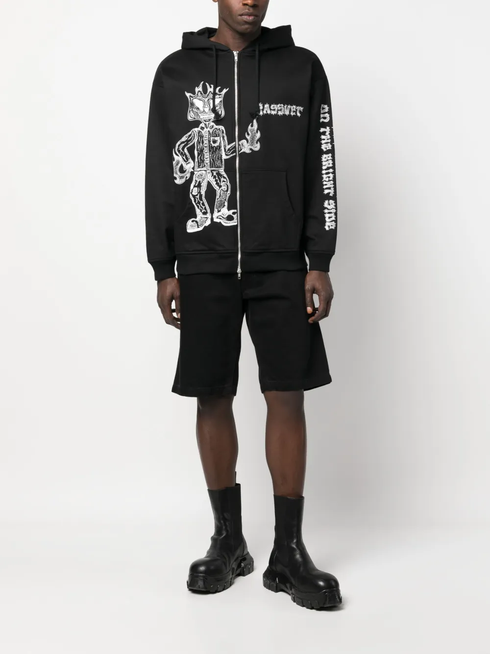 PACCBET Rassvet slogan-print hoodie - Zwart