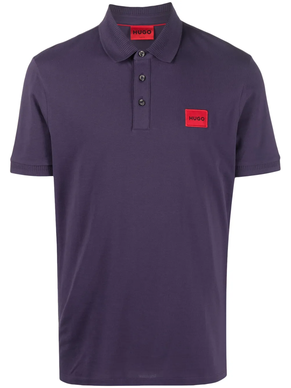HUGO Camisa polo com patch de logo | Roxo | Image 1
