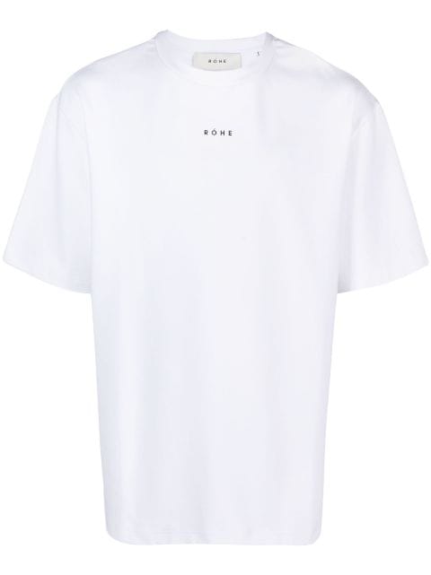 Róhe logo-print cotton-blend T-shirt