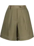Helmut Lang pleated sheer shorts - Green