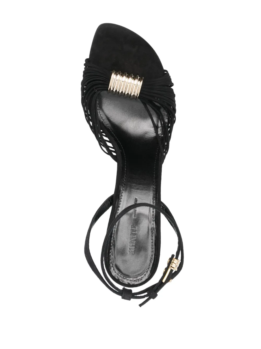 Khaite Amity Embellished Suede Sandals In Black