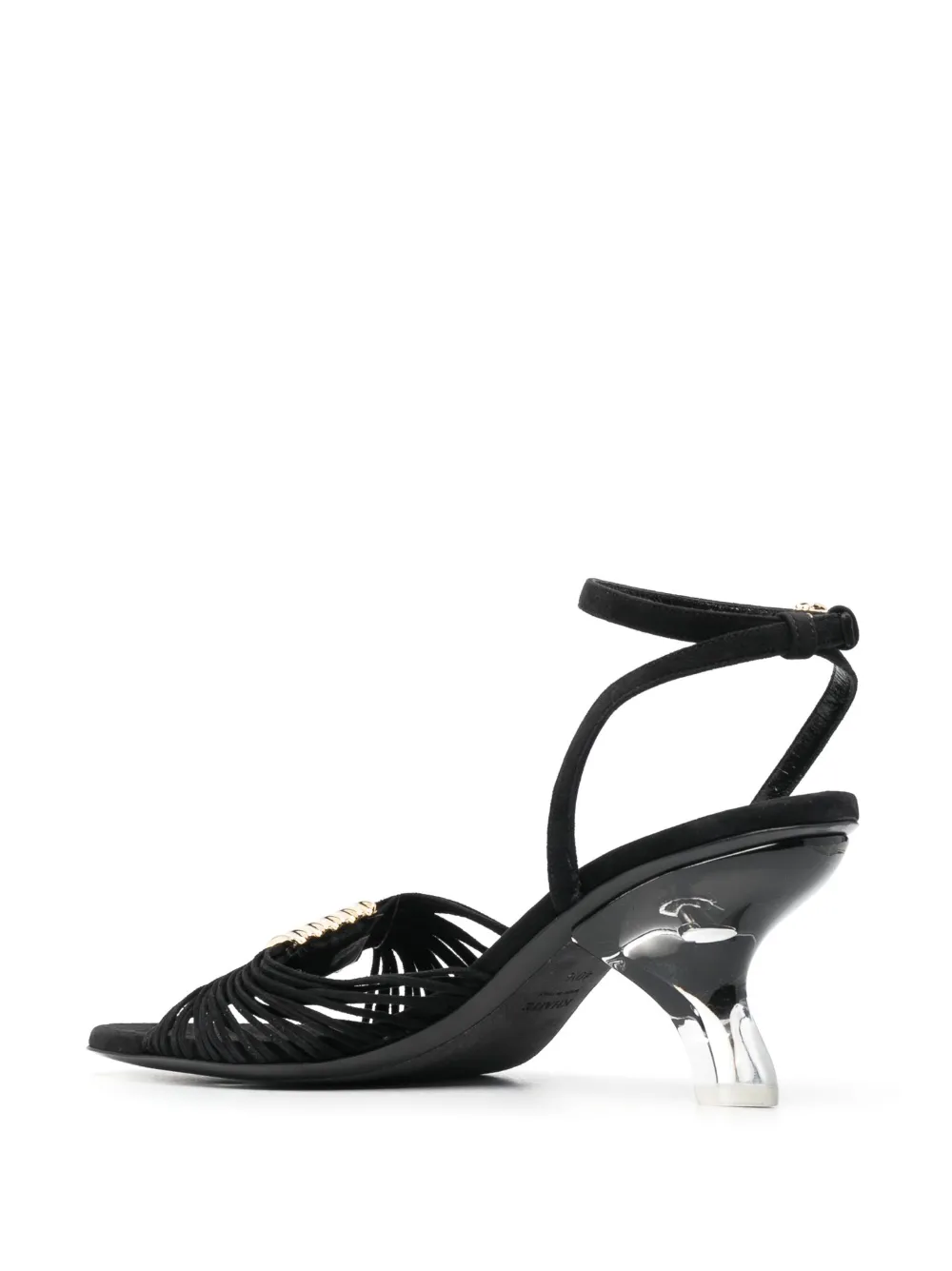Khaite Amity Embellished Suede Sandals In Black