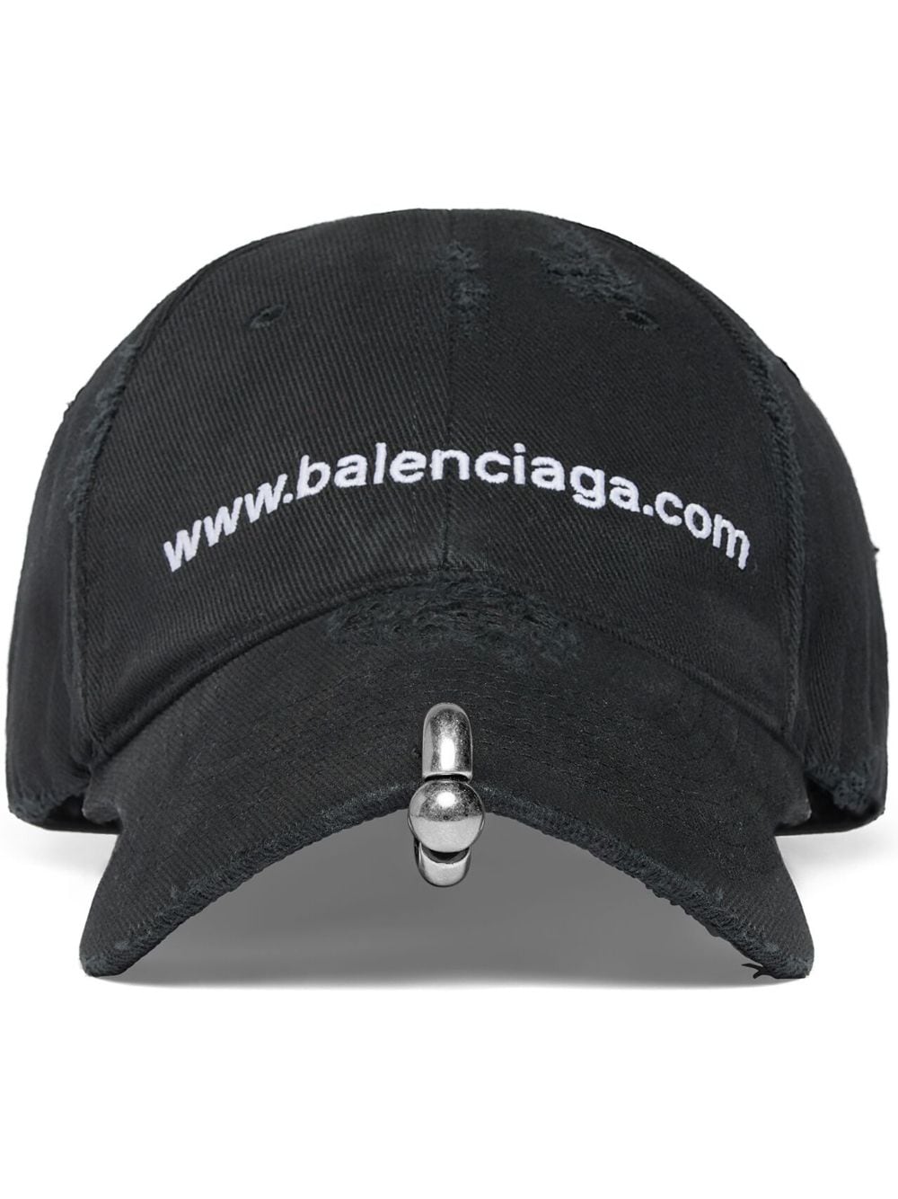 Balenciaga Bal.com Piercing Baseball Cap In Schwarz