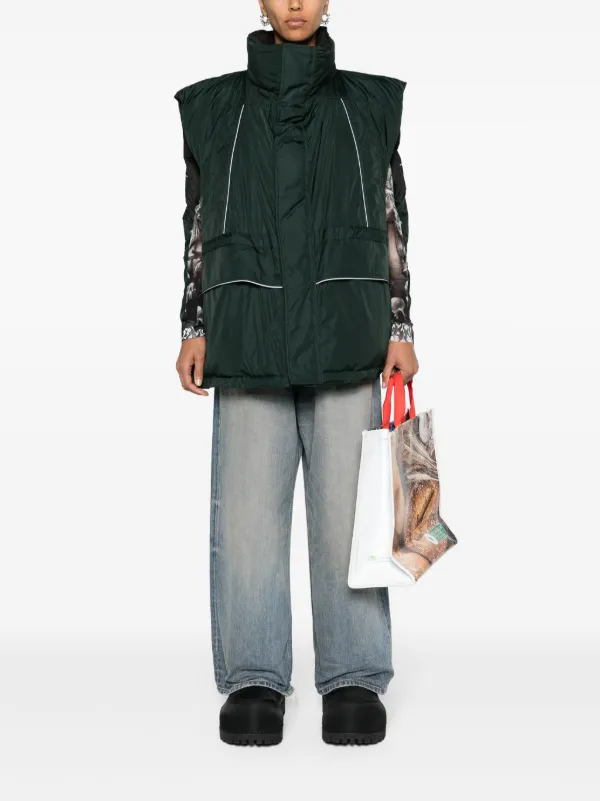 本物 美品 ランウェイ バレンシアガ 霜降り ボタニカル ジャケット 44 濃緑 Balenciaga ロゴ パデッドトップ | グリーン | FARFETCH JP