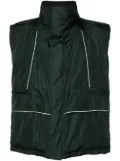 Balenciaga logo-print puffer vest - Green