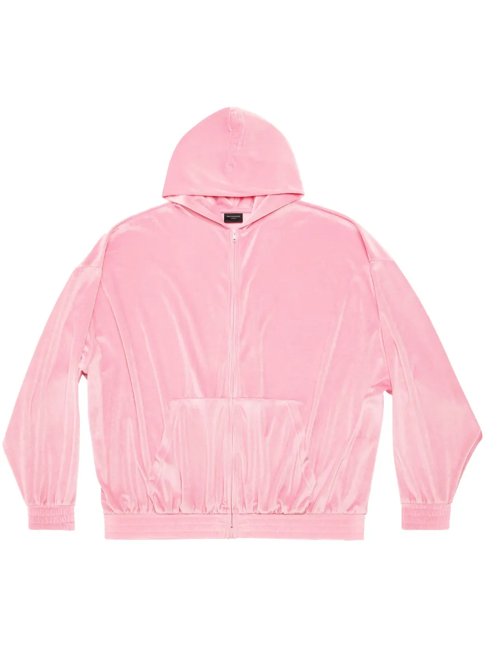 Shop Balenciaga Logo-embellished Velvet Hoodie In Pink