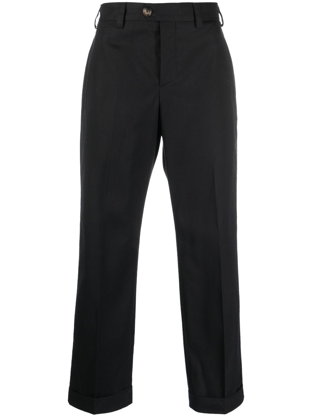 Pt Torino Pressed-crease Straight-leg Trousers In Blue