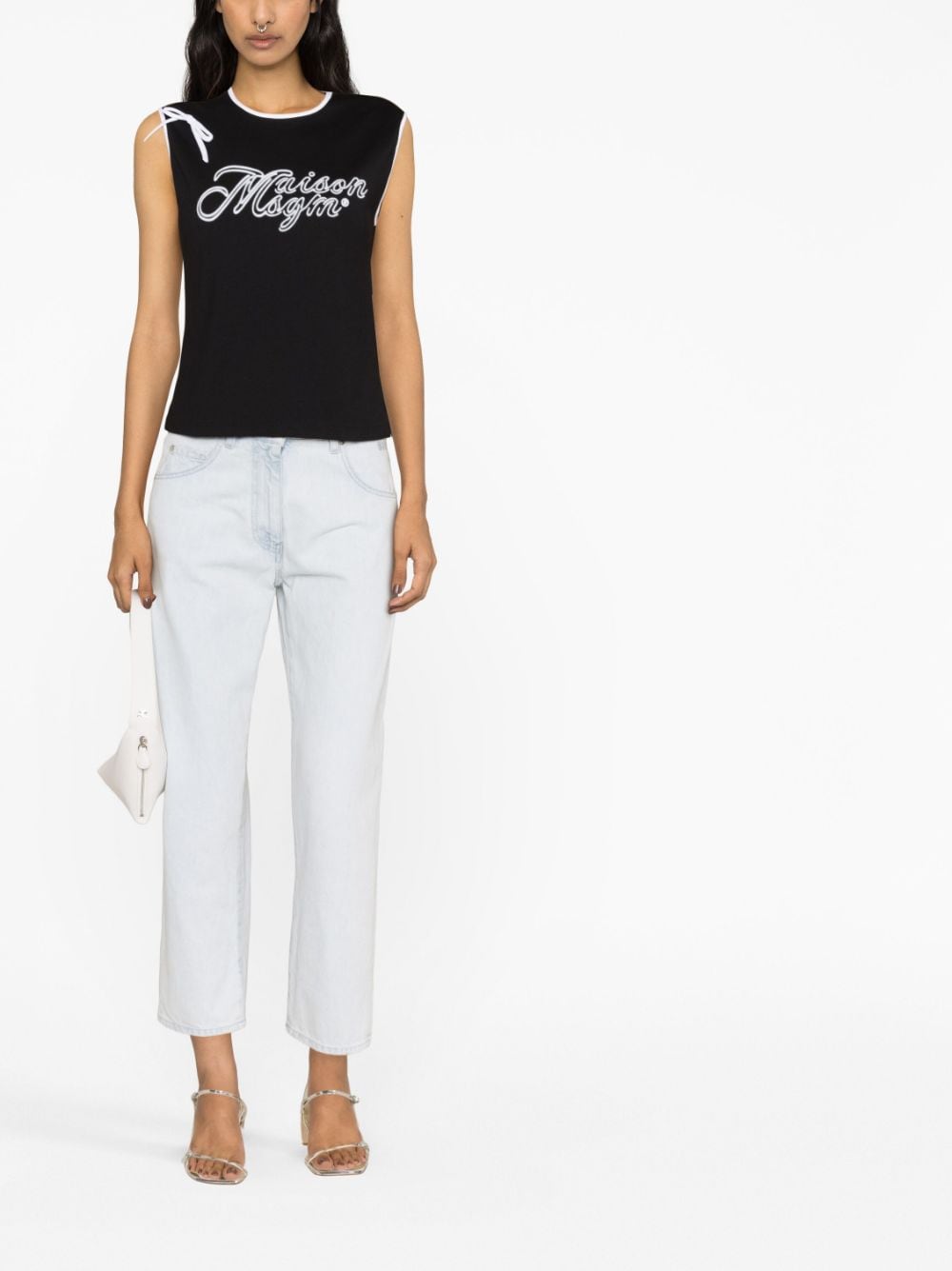 MSGM logo-print tank top - Zwart