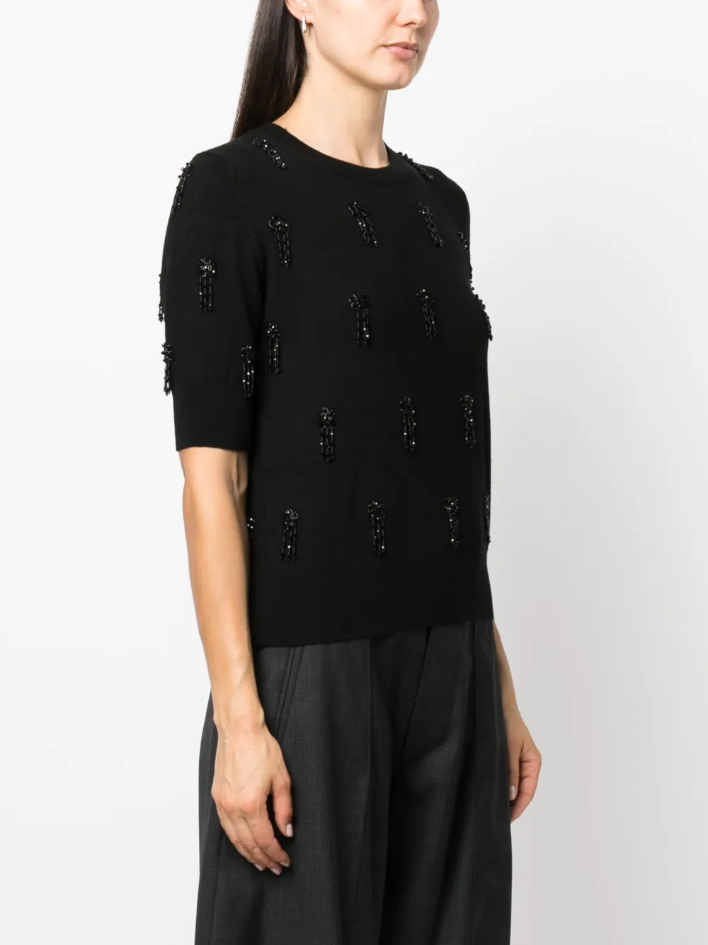 P.A.R.O.S.H. beadembellished fineknit Tshirt Farfetch