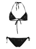 Balmain foiled triangle bikini - Black