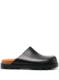 Camper square-toe leather slippers - Black