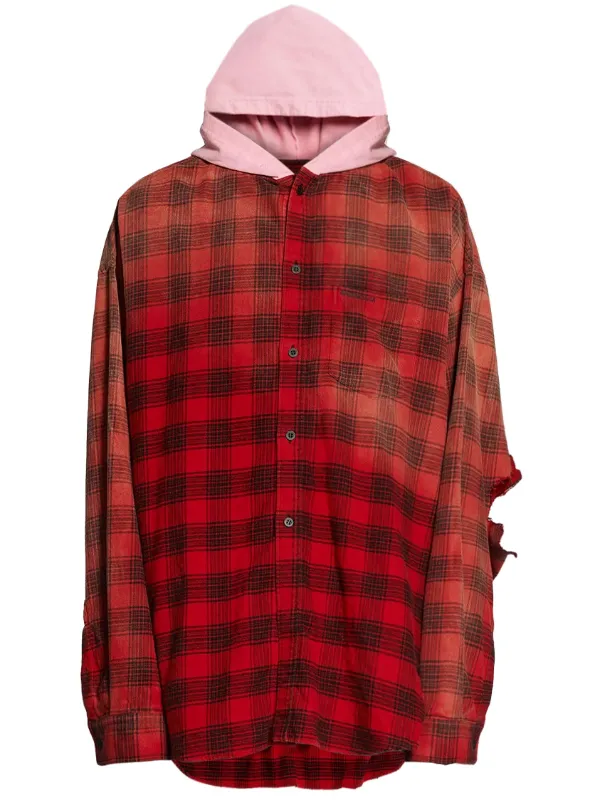 BALENCIAGA Check Flannel Hooded Shirt 【公式通販】