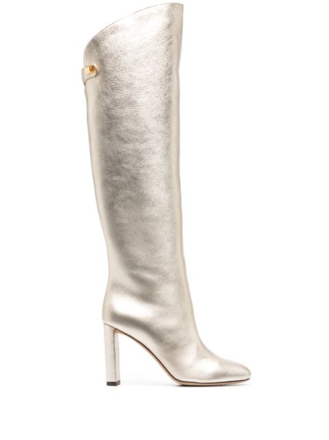 Maison Skorpios 90mm metallic leather boots 