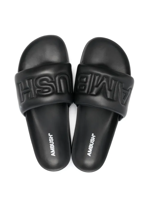 サンダル Ambush BMIC005S23MAT001 Slides Ambush Quilted leather slide sandals for Men - Black in UAE
