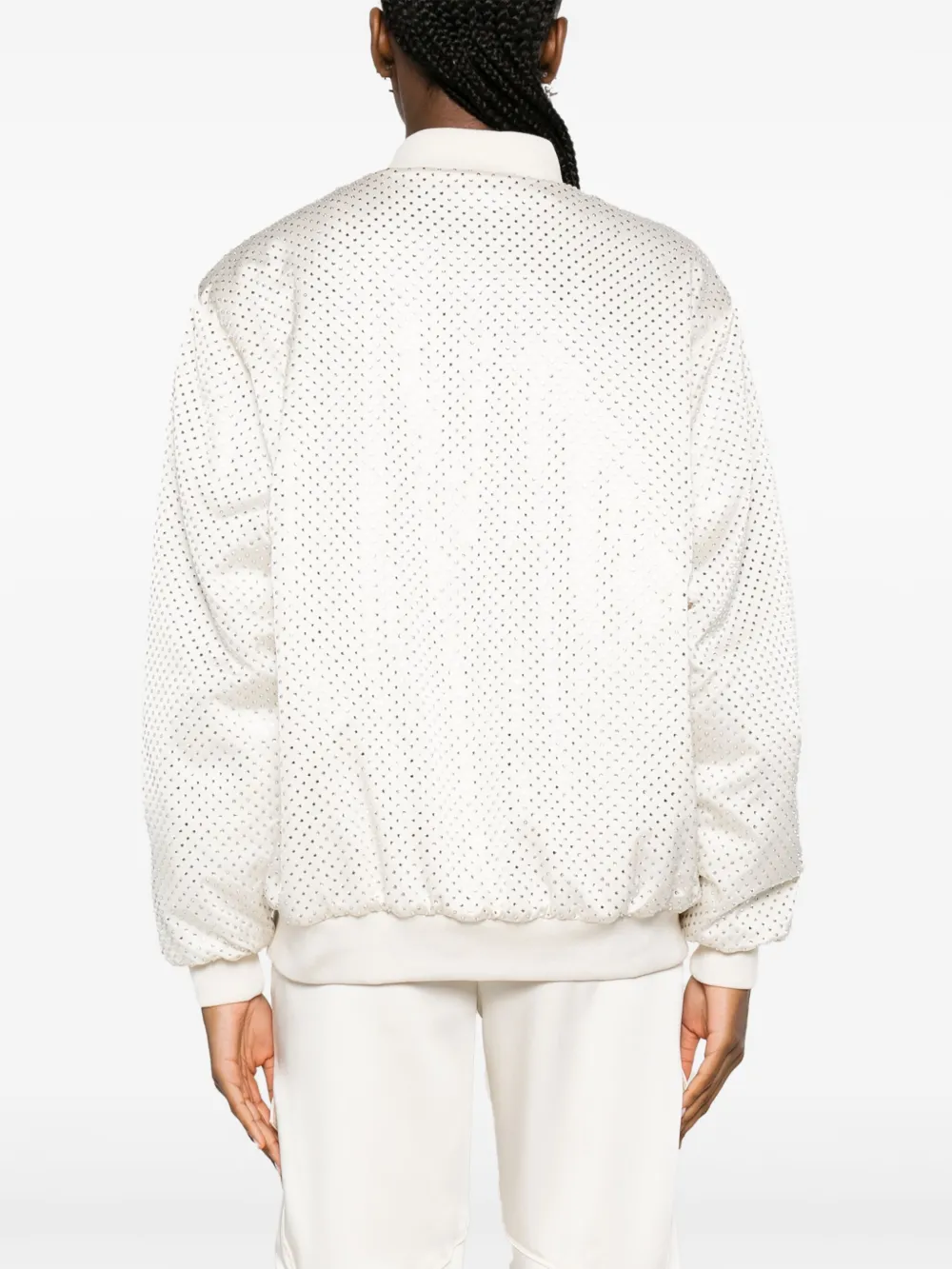 P.a.r.o.s.h Crystal-embellished Button-up Bomber Jacket In Neutrals
