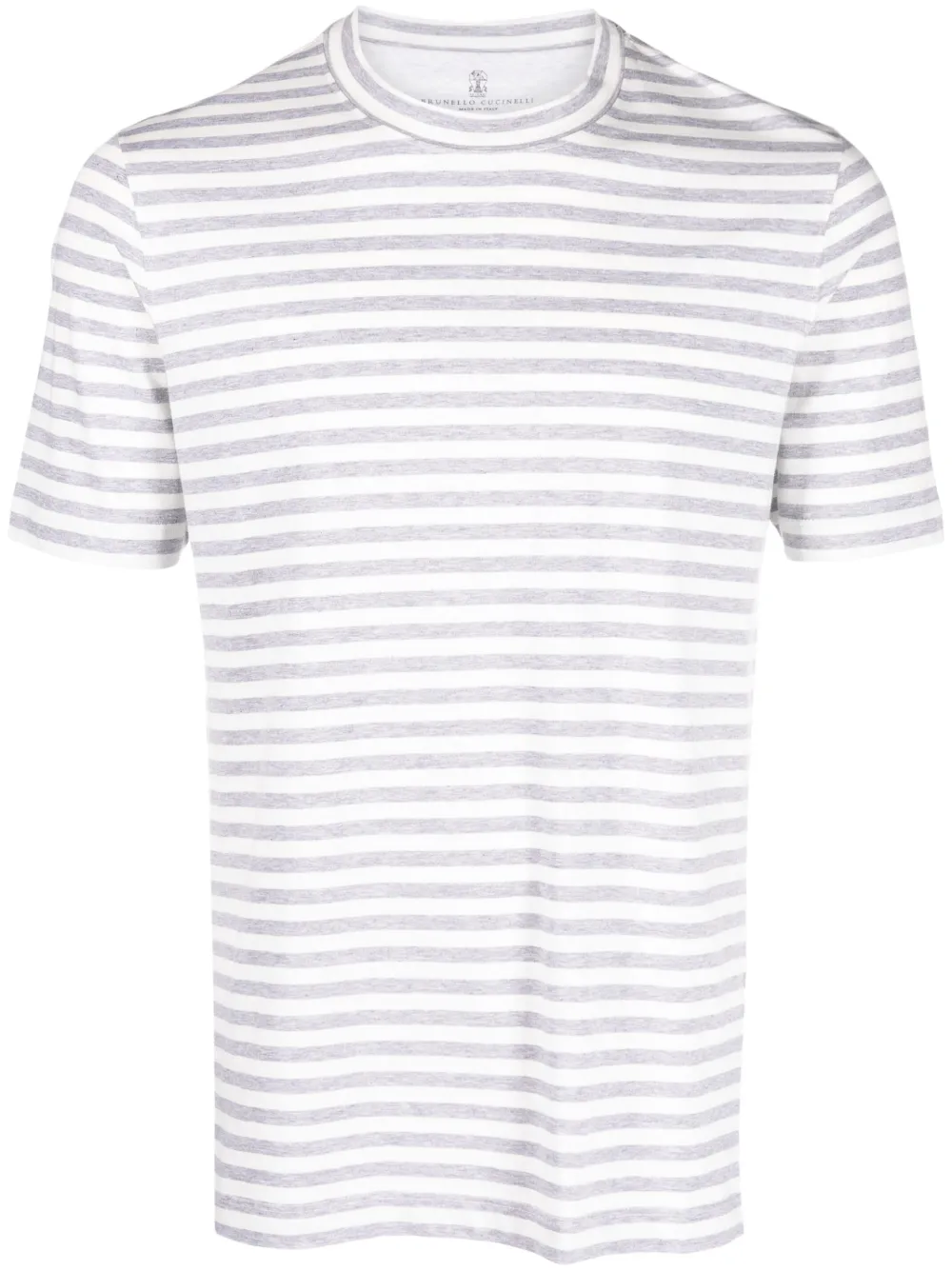 Brunello Cucinelli Gestreiftes T-Shirt | Grau | Image 1