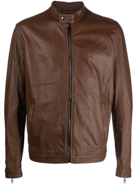 Dell'oglio zip-up leather jacket 