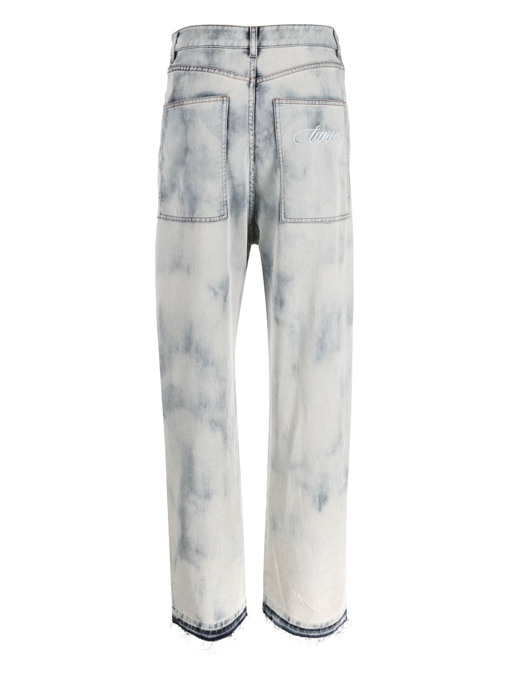 Laneus acid-wash wide-leg jeans - Grijs