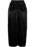Lanvin gathered-waist midi skirt - Black