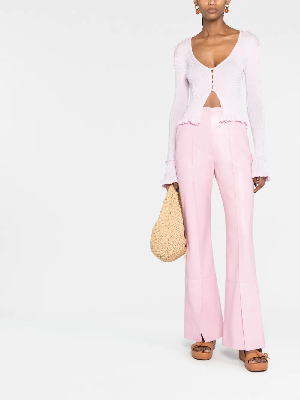 Nanushka Flared broek - Roze
