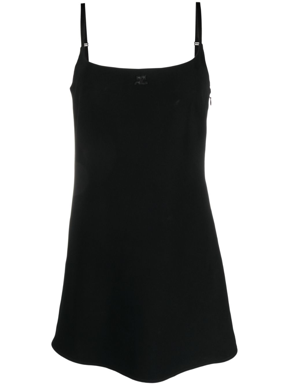 Courrèges sleeveless square-neck minidress - Black