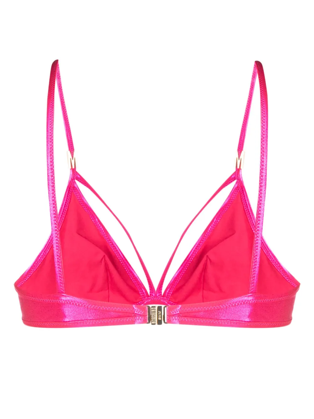 Moschino metallic triangle bikini top - Roze