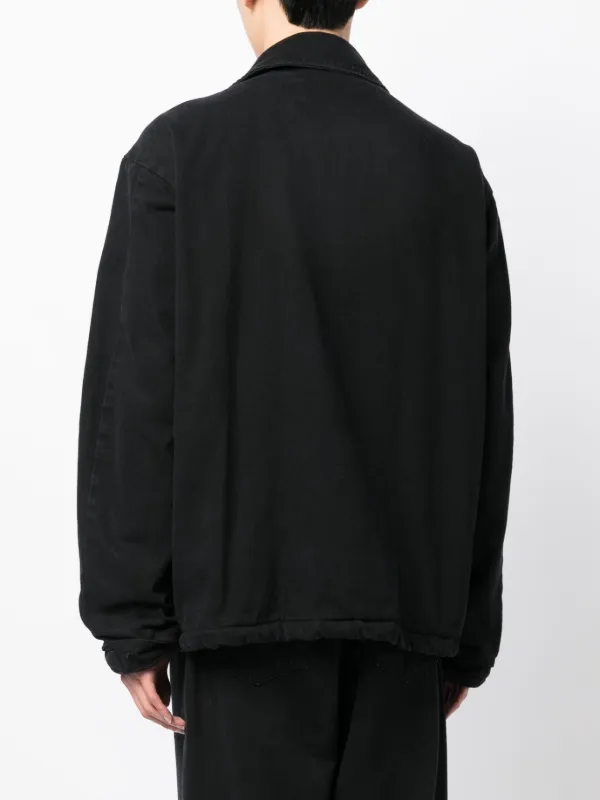FOO AND FOO Buttoned Dyed Denim Jacket | Black | FARFETCH