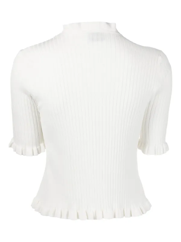 Cashmere ruffle cardigan sale