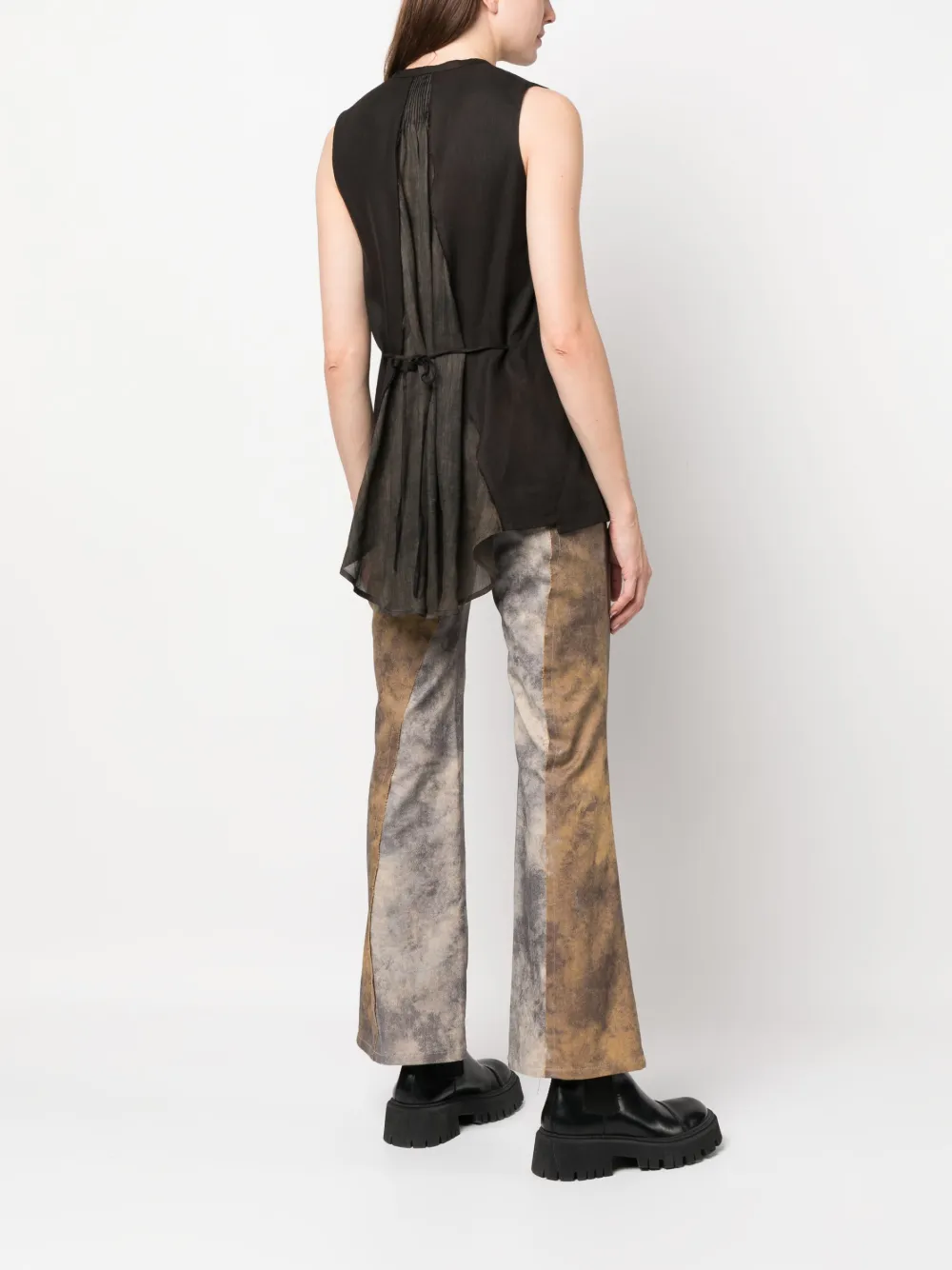 Ziggy Chen V-neck asymmetric waistcoat - Bruin