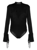 ANDREĀDAMO semi-sheer long-sleeved body - Black