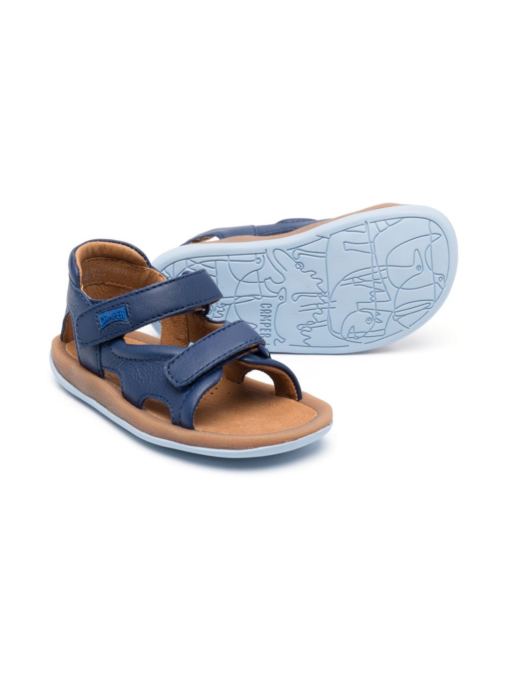 Camper Bicho open-toe leather sandals - Blauw